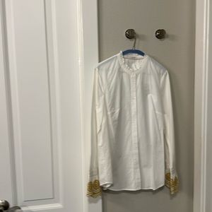 White long sleeve button down shirt